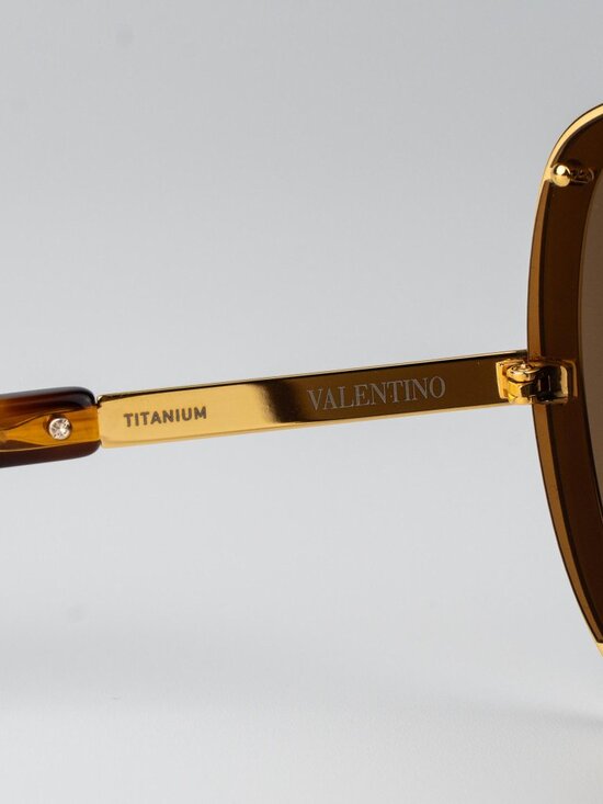 Valentino Women Sunglasses Titanium Gold Brown AR Mask V-ROMASK VLS-120B 146 main image 6